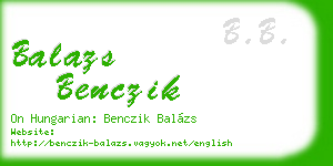 balazs benczik business card